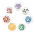 Bergkristall Edelsteine 'Chakra' graviert/bemalt Set7