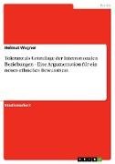 Toleranz als Grundlage der Internationalen Beziehungen - Eine Argumentation für ein neues ethisches Bewusstsein